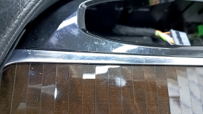 Central console armrest and cup holders Volvo XC90 16-22 leather black, scratches