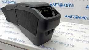 Central console armrest and cup holders Volvo XC90 16-22 leather black, scratches