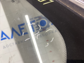 Window blind glass rear left Hyundai Sonata 15-17 petrol, scratches on chrome, scratches on glass