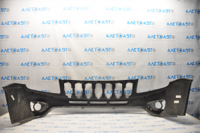 Front bumper bare upper part Jeep Compass 11-16 graphite, cracks, scratches, broken mount, non-factory holes