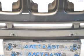 Front bumper bare upper part Jeep Compass 11-16 graphite, cracks, scratches, broken mount, non-factory holes
