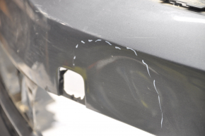 Bare front bumper VW Jetta 15-18 USA graphite, pressed, scratches, breaks, non-factory holes