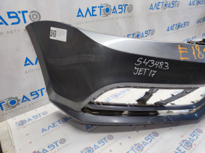 Bare front bumper VW Jetta 15-18 USA graphite, pressed, scratches, breaks, non-factory holes
