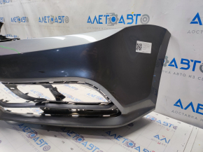 Bare front bumper VW Jetta 15-18 USA graphite, pressed, scratches, breaks, non-factory holes