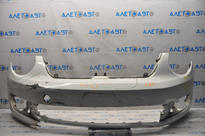 Front bumper bare VW Beetle 12-16 white, painted, cracked, scratches, non-factory holes