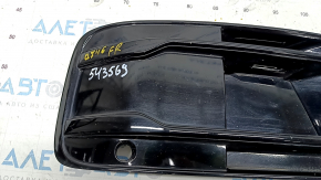 Front bumper grille right Audi Q7 16-19 black gloss for parking sensors without radar, with plug, sand