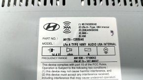 Radio tape recorder Hyundai Sonata 15-17 small display, chrome useful