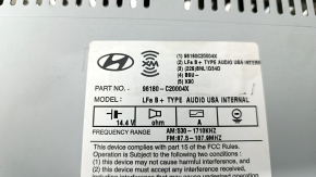 Radio tape recorder Hyundai Sonata 15-17 medium display, chrome is worn out, knob is broken