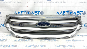 Radiator grill grill Ford Escape MK3 17-19 rest gray with chrome, with emblem, sand