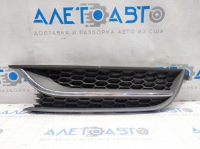 Front bumper grille left VW Passat b7 12-15 USA without fog lights, with molding, sand on chrome, scratch, broken fasteners