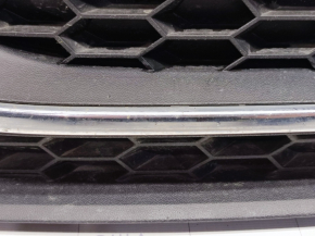 Front bumper grille left VW Passat b7 12-15 USA without fog lights, with molding, sand on chrome, scratch, broken fasteners