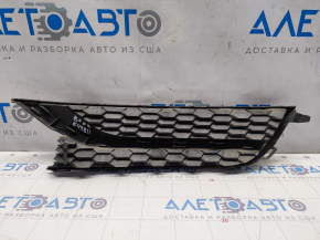 Front bumper grille right VW Passat b7 12-15 USA without fog lights, with molding, sand on chrome, broken fasteners