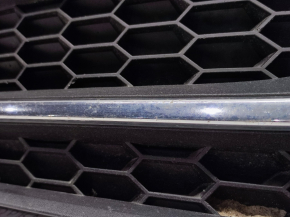 Front bumper grille right VW Passat b7 12-15 USA without fog lights, with molding, sand on chrome, broken fasteners