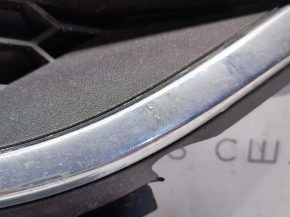 Front bumper grille right VW Passat b7 12-15 USA without fog lights, with molding, sand on chrome, broken fasteners