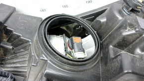 Headlight front right complete Ford Escape MK3 17-19 rest halogen+led light, cobweb, varnish peeled off, sand, broken mount, without plug