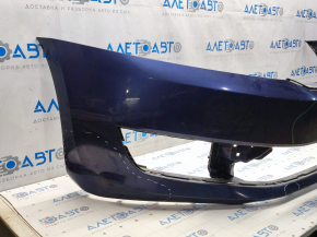 Bare front bumper VW Passat b7 12-15 USA blue, pressed, scratches, non-factory holes