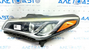 Headlight front left Hyundai Sonata 15-17 halogen, for polishing