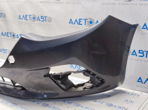Front bumper bare Mazda 3 14-16 BM prerest, graphite, cracks, pressed, scratches, broken fastenings