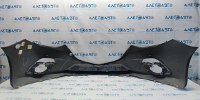 Front bumper bare Mazda 3 14-16 BM prerest, graphite, cracks, pressed, scratches, broken fastenings