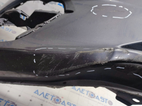Front bumper bare Mazda 3 14-16 BM prerest, graphite, cracks, pressed, scratches, broken fastenings