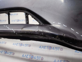 Front bumper bare Mazda 3 14-16 BM prerest, graphite, cracks, pressed, scratches, broken fastenings
