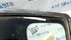 Window blind glass rear right Nissan Rogue 14-20 scratches on chrome, scratches on glass, bump on chrome