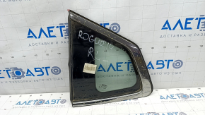 Window blind glass rear left Nissan Rogue 14-20 scratches on chrome, scratches on glass