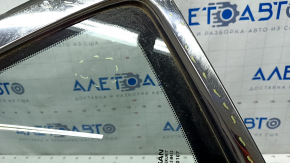 Window blind glass rear left Nissan Rogue 14-20 scratches on chrome, scratches on glass