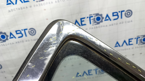 Window blind glass rear left Nissan Rogue 14-20 scratches on chrome, scratches on glass