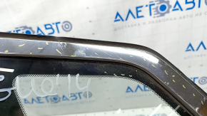 Window blind glass rear left Nissan Rogue 14-20 scratches on chrome, scratches on glass
