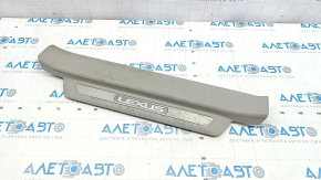Front left threshold pad Lexus RX350 RX450h 10-12 gray, with chrome trim, bumps on chrome, worn