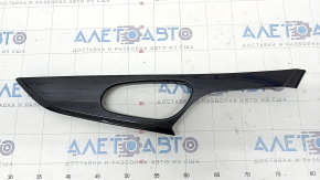 Door trim panel (cards) front left Nissan Rogue 14-20 gloss, graphite, broken fastening, scratches