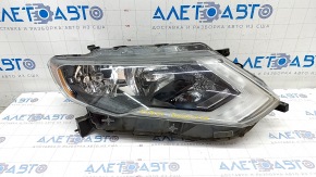Headlight front right Nissan Rogue 17 - bare halogen, sand, broken mount