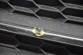 Front bumper grille right VW Passat b7 12-15 USA without fog lights, with molding, sand, chip, broken mount
