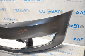 Bare front bumper VW Passat b7 12-15 USA graphite LD7X, pressed, scratches, non-factory holes, cracks in fasteners