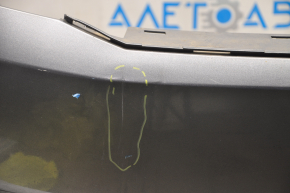 Bare front bumper VW Passat b7 12-15 USA graphite LD7X, pressed, scratches, non-factory holes, cracks in fasteners