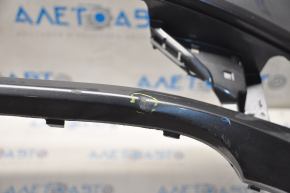 Bare front bumper VW Passat b7 12-15 USA graphite LD7X, pressed, scratches, non-factory holes, cracks in fasteners