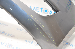 Bare front bumper VW Passat b7 12-15 USA graphite LD7X, pressed, scratches, non-factory holes, cracks in fasteners