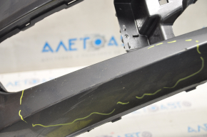 Bare front bumper VW Passat b7 12-15 USA graphite LD7X, pressed, scratches, non-factory holes, cracks in fasteners