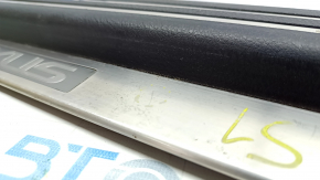 Front right door sill trim Lexus LS460 LS600h 07-12 black, worn, nicks on chrome, broken mount