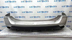 Bare rear bumper Nissan Rogue 17 - silver, scratches, dent, broken fasteners