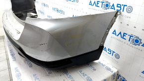 Bare rear bumper Nissan Rogue 17 - silver, scratches, dent, broken fasteners