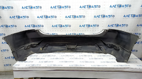 Bare rear bumper Nissan Rogue 17 - silver, scratches, dent, broken fasteners