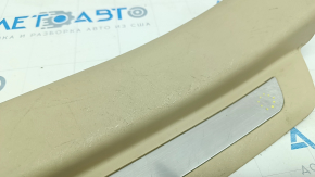 Door sill trim rear left Lexus RX350 RX450h 10-15 beige, with chrome trim, bumps on chrome, scratches