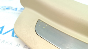 Door sill trim rear right Lexus RX350 RX450h 10-15 beige, with chrome trim, bumps on chrome, broken fastener
