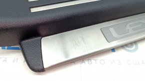 Door sill trim rear left Lexus LS460 LS600h 07-12 black, with chrome trim, bumps on chrome, scratches, broken fastener