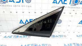 Window blind glass rear right Honda Civic X FC 16-21 4d scratches on chrome, scratches on glass