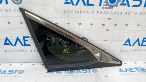 Window blind glass rear left Honda Civic X FC 16-21 4d scratches on chrome, scratches on glass