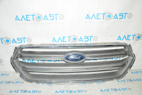 Radiator grill grill Ford Escape MK3 17-19 rest, gray, with chrome, with emblem, sand