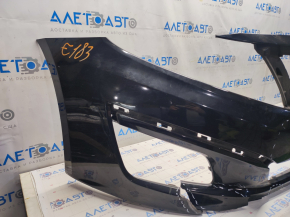 Front bumper bare Kia Optima 14-15 rest, black ABP, cracked, broken fastenings, scratches, fractures, pressed